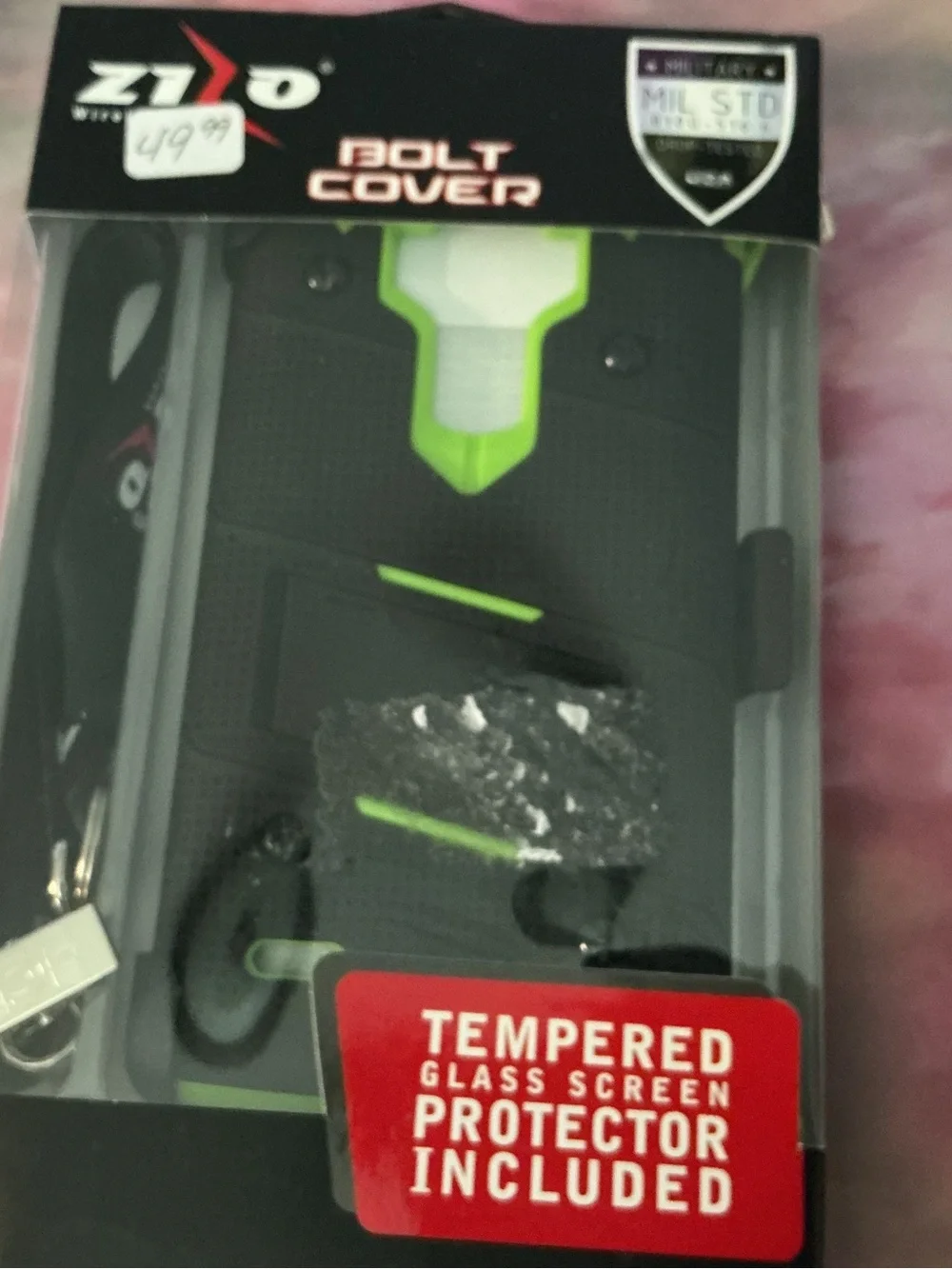 Zizo Bolt Cover Heavy Duty Phone Case - Black & Neon Green
